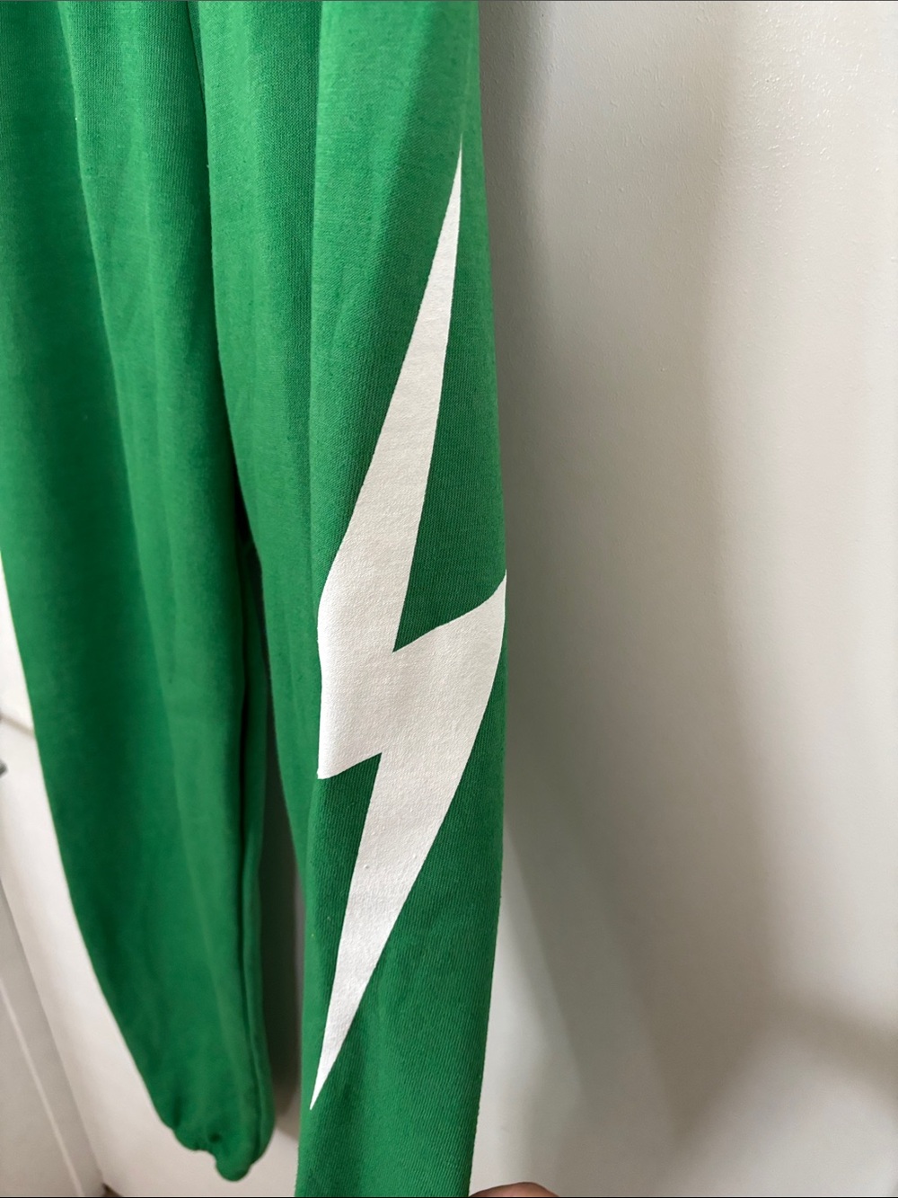 AVIATOR NATION Kelly Green & White Bolt Sweatpants - Picture 7 of 10
